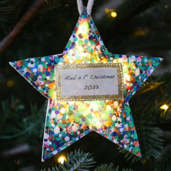 Personalised 1st Christmas Star Tree Decoration, 3 of 3