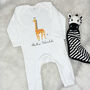 Hello World Giraffe Jungle Babygrow, thumbnail 7 of 10