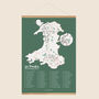 Welsh Mountain 52 Peaks Print With Wooden Print Hanger, thumbnail 1 of 7