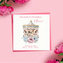 Personalised Carousel New Born Baby Girl Card, thumbnail 2 of 7