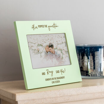 Personalised Engagement Pastel Photo Frame Gift For Couple, 2 of 7