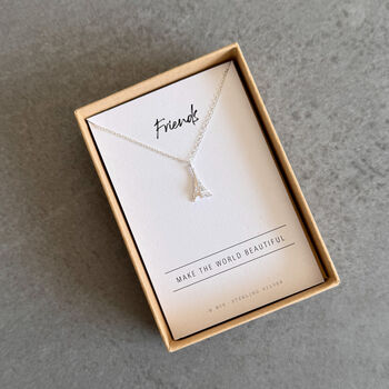 Friends Sterling Silver Eiffel Tower Necklace – Friendship Gift For Her, 5 of 6