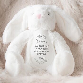 Personalised Baby Loss Teddy Rabbit White, 2 of 3