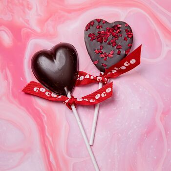 Dark Chocolate And Raspberry Heart Lolly, 2 of 4