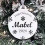 Baby's First Christmas Personalised Bauble, Baby Gift, thumbnail 4 of 12