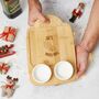 Personalised Bamboo Burger Board With Dip Bowls Christmas Gift For Him, thumbnail 1 of 10