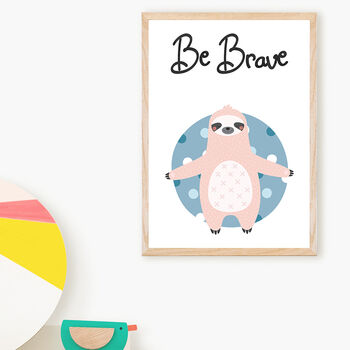 'Be Brave' Typographic Nursery Print, 3 of 6