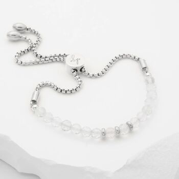 April Birthstone Clear Quartz Bracelet, 6 of 7