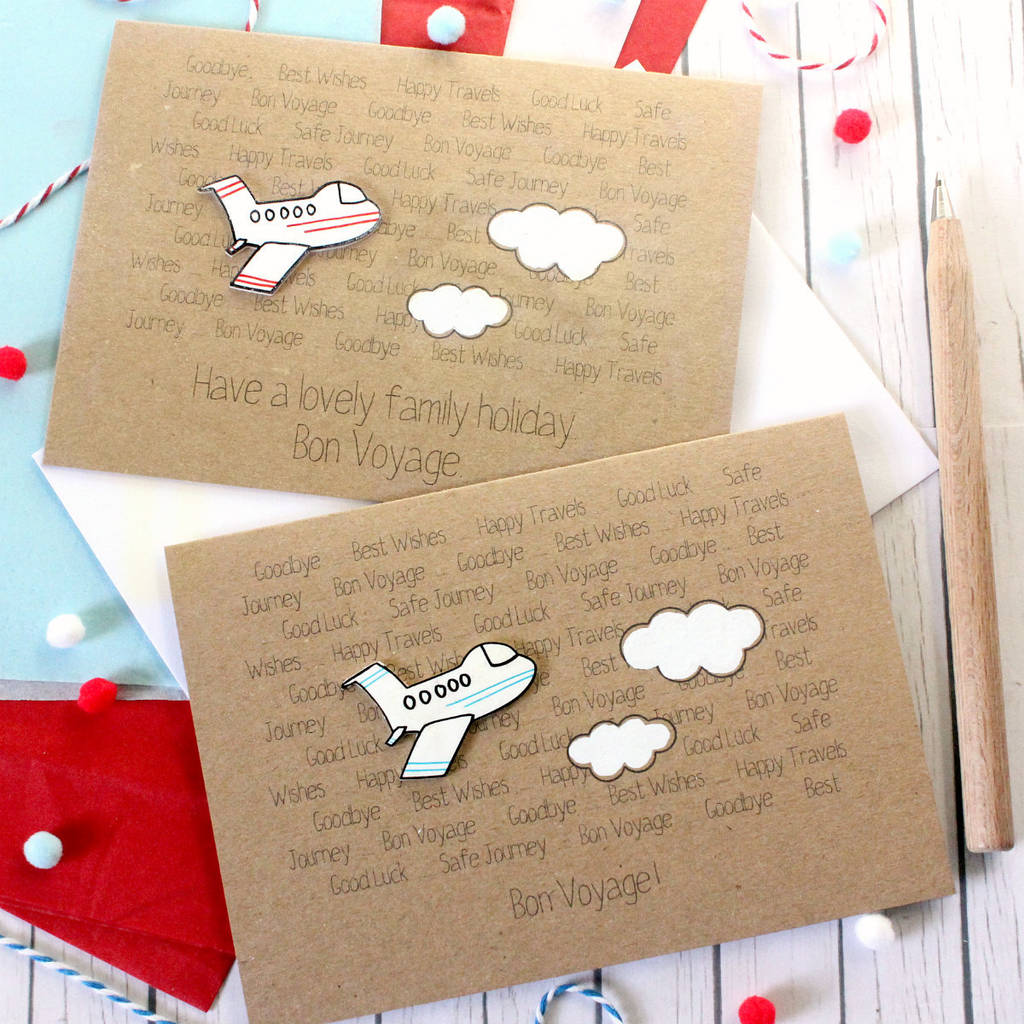 Personalised Aeroplane Card, Bon Voyage, Goodbye Card, 1 of 6
