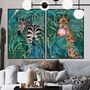 Giraffe Bubblegum Jungle Tropical Art Print, thumbnail 1 of 4