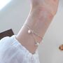 Milan Ivory Silver Pearl Ball Dangle Charm Gift Bracelet, thumbnail 1 of 8