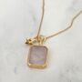 The Duo Rose Quartz Necklace, Gold Plated, thumbnail 4 of 11