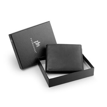 Personalised Mens Luxury Bifold Leather Wallet Rfid Protected, 3 of 9