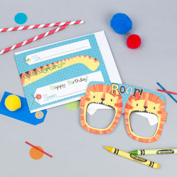 Boys Birthday Lion Card Glasses, 3 of 3