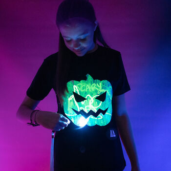 Kids Interactive Glow T Shirt Jack Lantern, 5 of 8