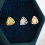 Triangle Opal Stud Earrings In Sterling Silver, thumbnail 1 of 12