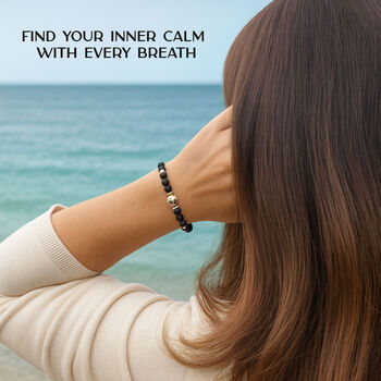 Aromatherapy Black Onyx Bracelet Gifts For Her / With Mystic Aura Essential Oil Set, 4 of 10