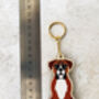 Boxer Dog Wooden Keyring With Optional Christmas Card, thumbnail 11 of 12