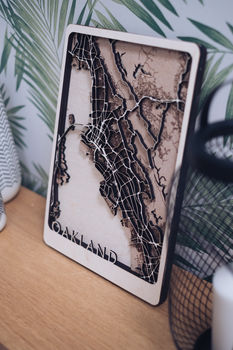 Oakland Multi Layer Wooden Map, 2 of 5