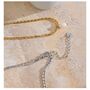 Milan D’or Gold Pearl Drop Ribbed V Blossom Necklace, thumbnail 4 of 4