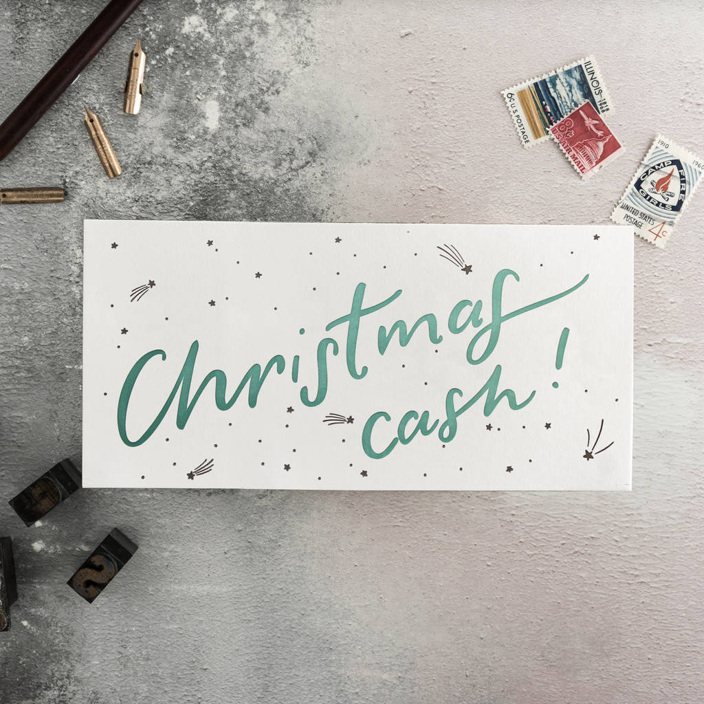 'Christmas Cash' Letterpress Money Wallet Card, 2 of 3