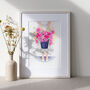 Cosmos Flower Person Illustrated Print, thumbnail 1 of 2
