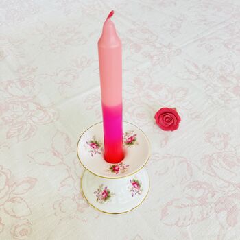 Antique Porcelain Floral Candlestick, 2 of 8