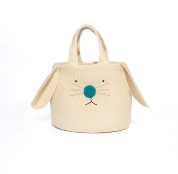 Pom Pom Bunny Bag, Turquoise, 5 of 6