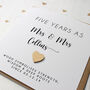 Personalised 5th Anniversary Card With Wood Heart, thumbnail 7 of 7