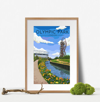 Olympic Park London Travel Poster Art Print, 2 of 7