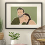 Custom Faceless Engagement Wedding Colour Portrait, thumbnail 4 of 11