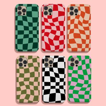 Wavy Checked Phone Case Durable iPhone Samsung Mobile Cover, 6 of 11