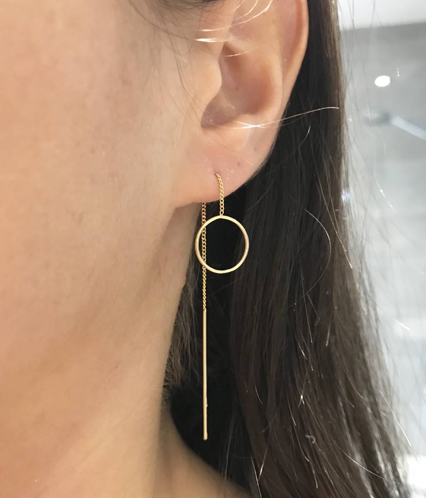 Circle Thread Through Earrings By La Belle et la Bete