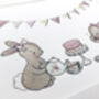 Personalised Girls Bunny Tea For Two Nursery Print, thumbnail 4 of 8