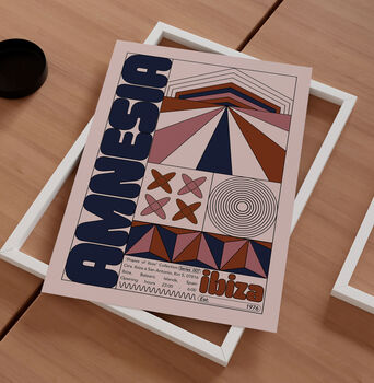 Amnesia Ibiza Club Print | Poster | Wall Art | Geometric | Dj | Clubbing | Patterned | Bauhaus | Print | House Music | Rave, 5 of 8