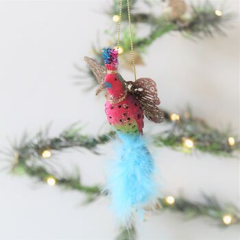 Fantasy Hummingbird Christmas Tree Decoration, 2 of 2