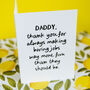 Personalised Funny “Making Boring Jobs Fun” Daddy/Mummy Card, thumbnail 3 of 5