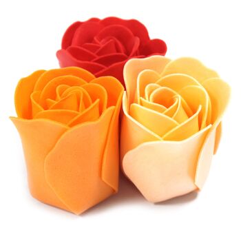 Set Of Nine Soap Flower Box Peach Roses, 4 of 5