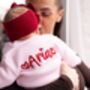 Valentines Heart Embroidered Personalised New Baby Cardigan, thumbnail 1 of 12