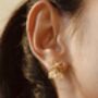 Bow Double Gold Rutilated Quartz Earrings, thumbnail 5 of 10