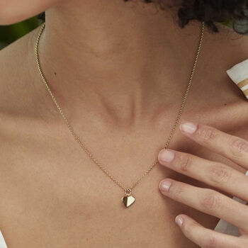 Initial Heart Pendant Necklace Gold Plated Vermeil, 2 of 5