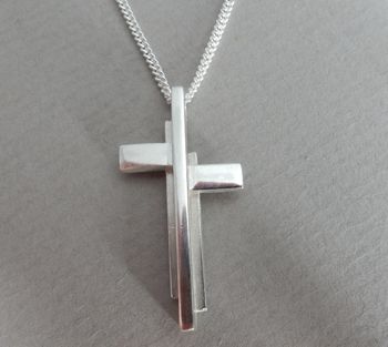 Silver Cross Pendant And Chain, 2 of 5