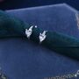 Sterling Silver Heart Cz Huggie Hoop, thumbnail 5 of 12
