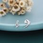 Sterling Silver Treble And Bass Clef Mismatched Stud Earrings, thumbnail 1 of 10