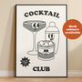 Cocktail Club Cartoon Print, thumbnail 5 of 5