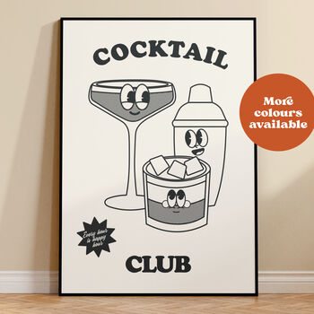 Cocktail Club Cartoon Print, 5 of 5