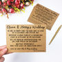 A6 Kraft Custom Wedding Message Favour Cards, thumbnail 1 of 4