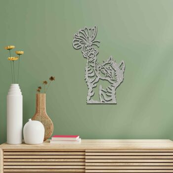 Metal Cat And Butterfly Garden Wall Art; Birthday Gift, 6 of 10