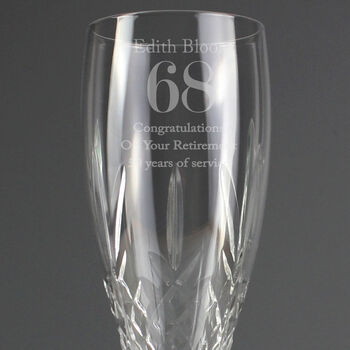 Personalised Big Age Cut Crystal Champagne Flute, 5 of 6
