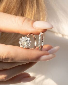 Two.Five Ct Oval Moissanite Halo Engagement Ring, 2 of 9